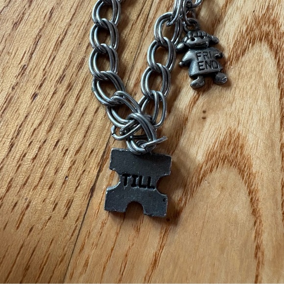 Vintage friendship necklace silver puzzle piece girl a friend till chain clasp - Picture 7 of 10